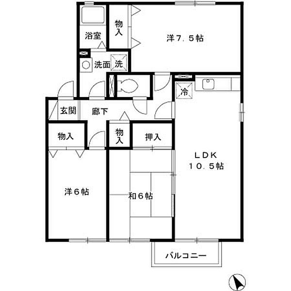 第5グリーンハイツＢ棟 201｜兵庫県姫路市広畑区蒲田4丁目(賃貸アパート3LDK・2階・70.43㎡)の写真 その2