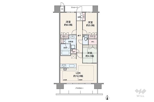 間取り パークナード・レーベン茨木さわらぎ 6階/-
