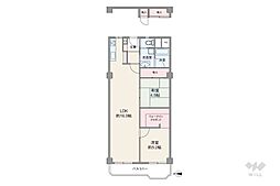 メガロコープ茨木 2LDKの間取図画像