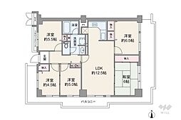 カルチェ茨木 5LDKの間取図画像