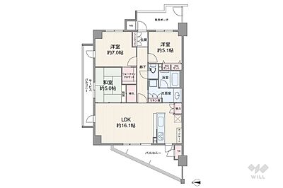 間取り:間取りは専有面積76.44平米の3LDK。バルコニー面積は16.75平米です。3階部分、角住戸につき採光、通風良好!キッチン横から洗面室へのアクセス可能!各居室に収納有!お気軽にお問い合わせください! 間取り:間取りは専有面積76.44平米の3LDK。バルコニー面積は16.75平米です。3階部分、角住戸につき採光、通風良好!キッチン横から洗面室へのアクセス可能!各居室に収納有!お気軽にお問い合わせください!