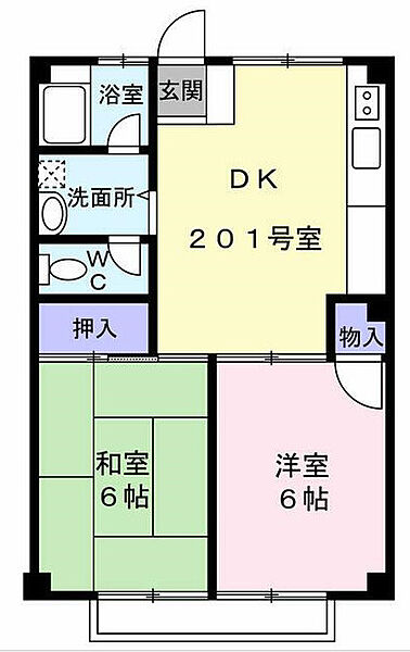 神奈川県厚木市妻田西3丁目(賃貸アパート2DK・2階・39.74㎡)の写真 その2
