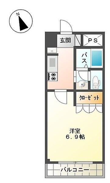 神奈川県平塚市天沼(賃貸マンション1K・3階・24.79㎡)の写真 その2