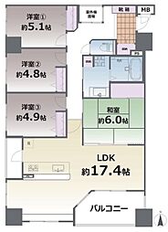 コアマンションネクステージ古城掘端公園 4LDKの間取図画像
