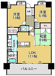 エイルマンション国分隼人 3LDKの間取図画像