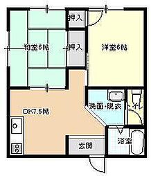 コーポエム 2DKの間取図画像