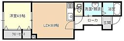 メゾン・ド・チアフル 1LDKの間取図画像