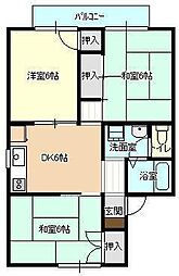 セジュール山田 3DKの間取図画像