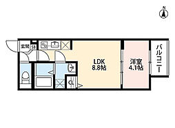 CRASTINE中川西 1LDKの間取図画像