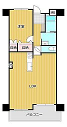 サンライフ香春口 1LDKの間取図画像