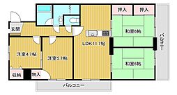 エクレール幸神A棟 4LDKの間取図画像