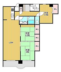 メゾンモンブラン足立マンション 3LDKの間取図画像