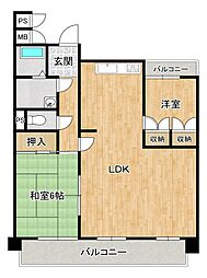 サンライフ東王子 2LDKの間取図画像