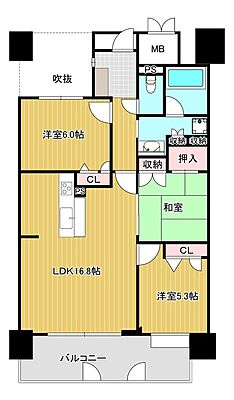 間取り グランドパレスプラウド到津 7階/-