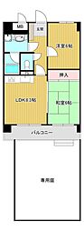 ライオンズマンション青山 2DKの間取図画像