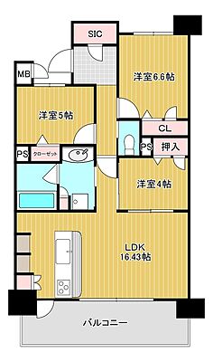 間取り グランドキャッスル戸畑STA. 11階/-