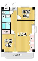 メゾンドール昆陽1  ｜ 兵庫県伊丹市昆陽8丁目（賃貸マンション2LDK・2階・57.73㎡） その2