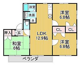 エーデル雲雀丘一番館  ｜ 兵庫県川西市寺畑2丁目（賃貸アパート3LDK・2階・74.00㎡） その2