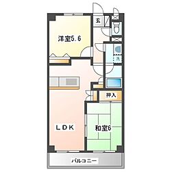メディコーポ都筑 2LDKの間取図画像