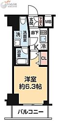 ガレリアレジデンス石川町 5階1Kの間取り