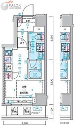 MAXIV横浜鶴見DUE ワンルームの間取図画像