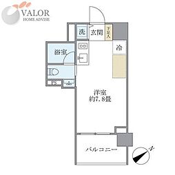 カーサヴェデュータ ワンルームの間取図画像