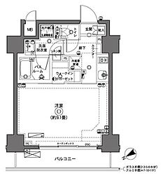 ZOOM横浜 1Kの間取図画像