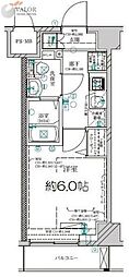 ディアレイシャス横浜サウスパレス 1Kの間取図画像