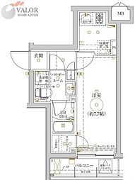 LUMEED横濱山手 ワンルームの間取図画像