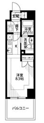 プレール・ドゥーク横浜SOUTHMaisonLoire ワンルームの間取図画像