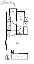 クレイシア横浜ヴェール 1Kの間取図画像