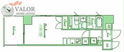 プレール・ドゥーク横浜SOUTHMaisonLoire 1Kの間取図画像