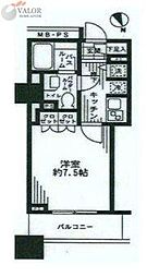 シティタワー横濱 1Kの間取図画像