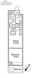 ソナーレ横浜 1DKの間取図画像