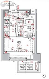 クレイシアIDZ横浜桜木町 1Kの間取図画像