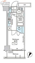 ParkAxis横濱大通り公園 1Kの間取図画像