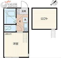 アーヴェル三ッ沢下町 1Kの間取図画像