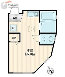 G・Aヒルズ三ッ沢下町 ワンルームの間取図画像