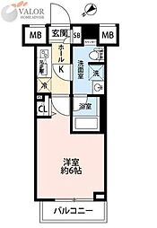 エルグランジュテ川崎 1Kの間取図画像