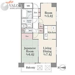 フレスコ川崎 2LDKの間取図画像