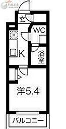 クラリッサ川崎ルーナ 1Kの間取図画像