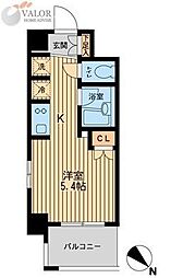 レジディア川崎 ワンルームの間取図画像