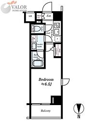 レア川崎西口壱番館 1Kの間取図画像