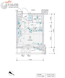 MAINSTAGE川崎6エグザ 1Kの間取図画像