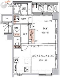 ハーモニーレジデンス東京イーストコア 1LDKの間取図画像