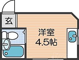 レガーロ北津守 ワンルームの間取図画像