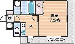 M'PLAZA住吉公園弐番館 1Kの間取図画像