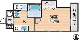 M'PLAZA住吉公園壱番館 1Kの間取図画像