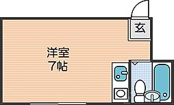 杉本スカイハイツ ワンルームの間取図画像