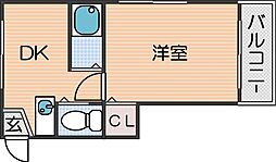シャトル市大前 1DKの間取図画像